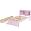 Lit simple avec lit gigogne, bibliothèque, rose