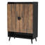 Armoire à chaussures 29,6 pouces en bois brun rustique avec portes, range-chaussures à 7 niveaux-1725044118