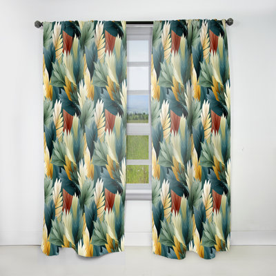 Daaniyal Jungle Tropical Palms Composition I - Floral Curtain - Velvet Room Darkening - 1 Panel