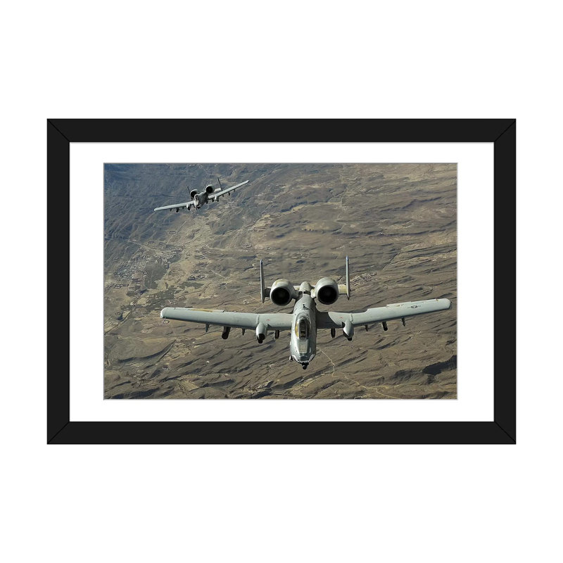A Two-Ship A-10 Thunderbolt II Formation Flies A Combat Mission Over Afghanistan by Stocktrek Images - Wrapped Canvas Gallery-Wrapped Canvas Giclée