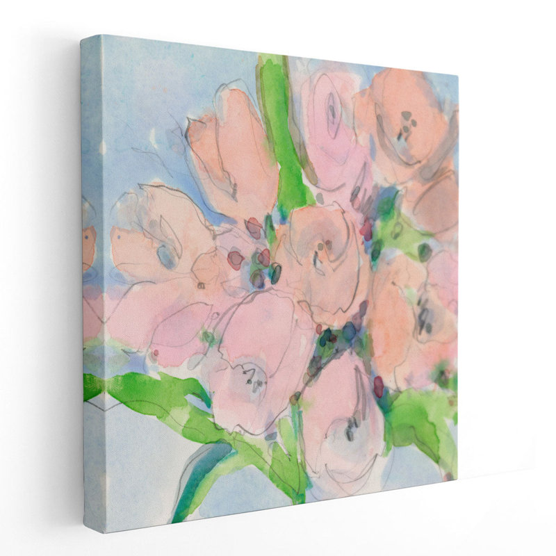 Tulip Bouquet I - reproduction d'art sur toile, H 16 po x l 16 po
