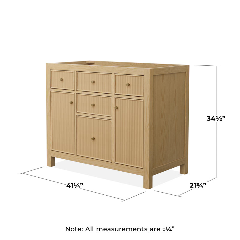 Pendry 41.25" Freestanding Single Bathroom Vanity Base Only, Brushed Gold