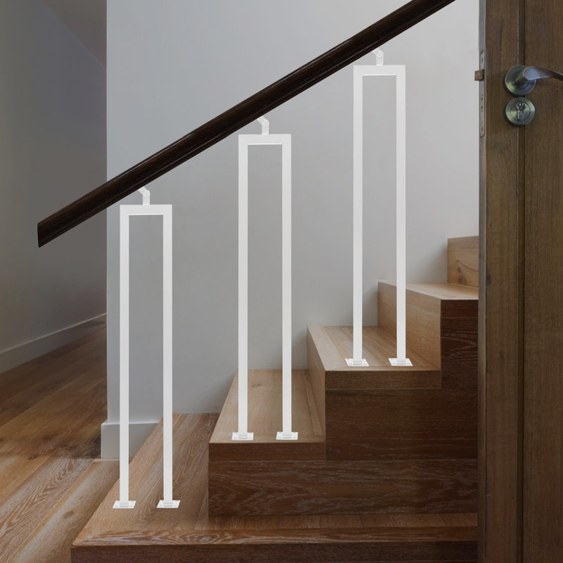 Paquet de 3 balustres d'escalier 36,02 "avec support supérieur réglable, Noir mat