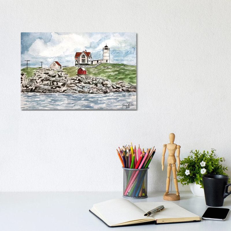 Cape Neddick Lighthouse by Derek McCrea - Wrapped Canvas Gallery-Wrapped Canvas Giclée, 20.32 cm H x 30.48 cm W