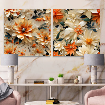 Orme - Floral Acrylic Wall Art Glass Set Of 2