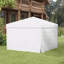 Auvent escamotable de 9,7 pi x 9,7 pi avec parois latérales, tente d'auvent portable avec 2 fenêtres en filet, bandes réfléchissantes, sac de transport pour les événements, fête en plein air, auvent de fournisseur, blanc
