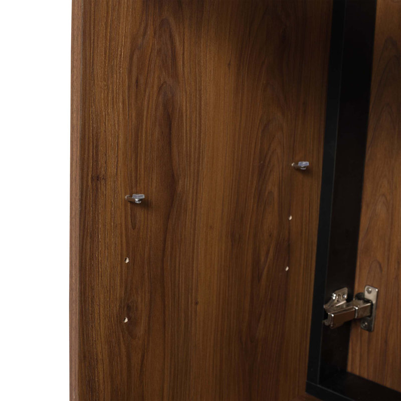 Meuble-lavabo autoportant en bois d'ingénierie avec lavabo 2 portes et 2 portes