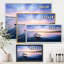 Bateau de pêche par le rivage pendant un coucher de soleil vibrant - peinture sur toile-59915958-59915963