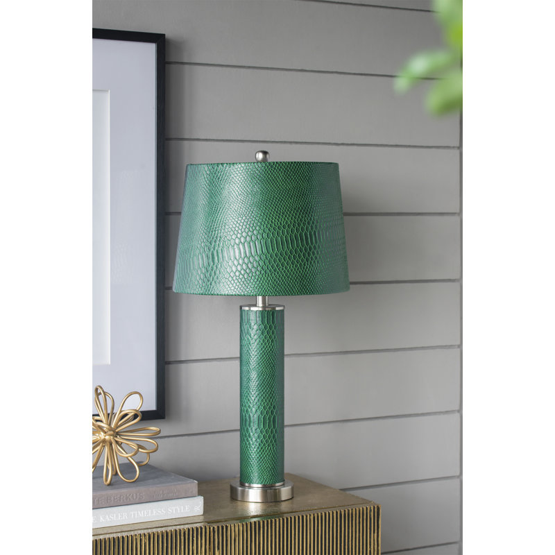 Lampe de table en cuir 14 po x 14 po x 27 po