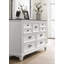Ensemble de chambre à coucher en bois avec lit à panneaux Shiplap, commode, miroir et table de chevet Clelane-44144289-44144302