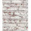 Bricks and More Collection White Distressed Plastered Brick Wallpaper Roll