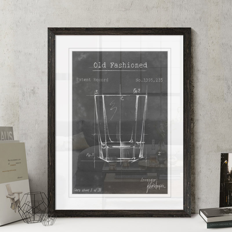 «Barware Blueprint I» par Paul Cezanne - reproduction d'art encadrée, Blanc, Impression encadrée ébène