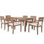 Table et chaises de salle à manger en bois d'acacia-1140269578