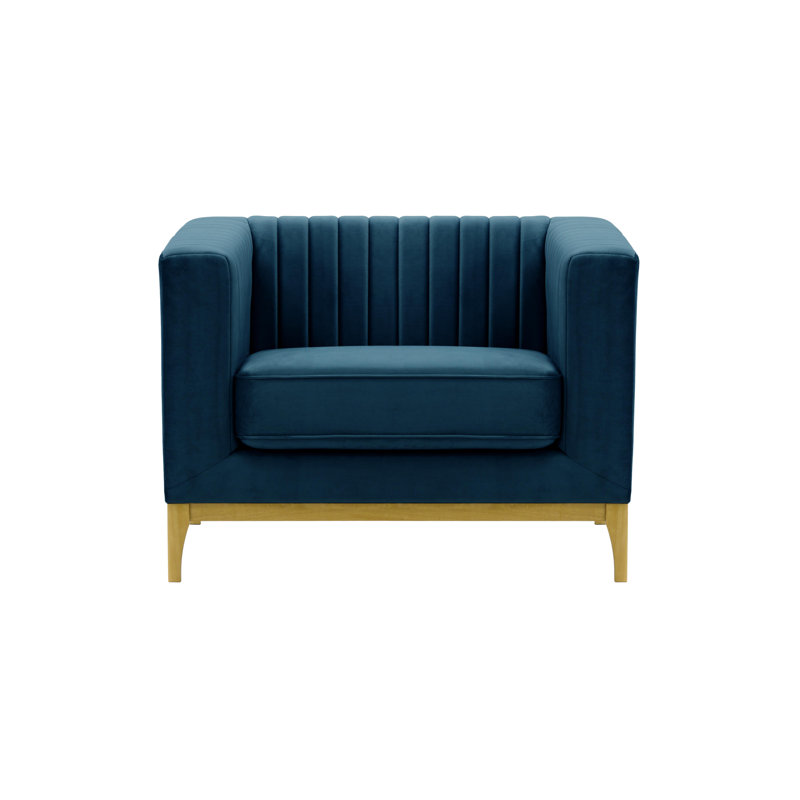 Bullis Velvet Armchair, Like Oak, Black