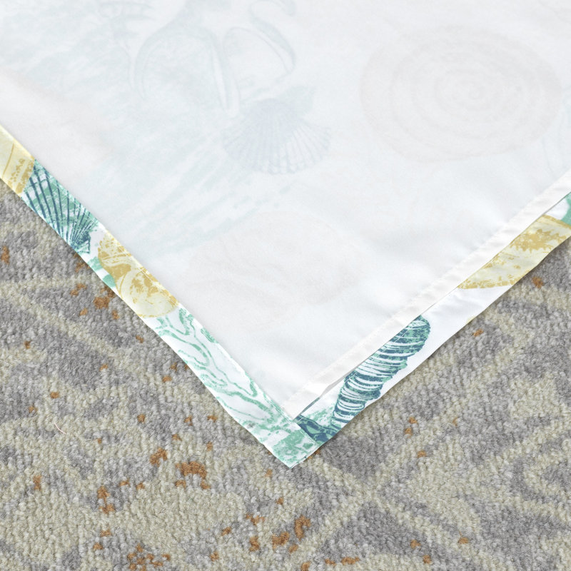 Grand Bahama White Polyester Nautical Window Curtain Panels