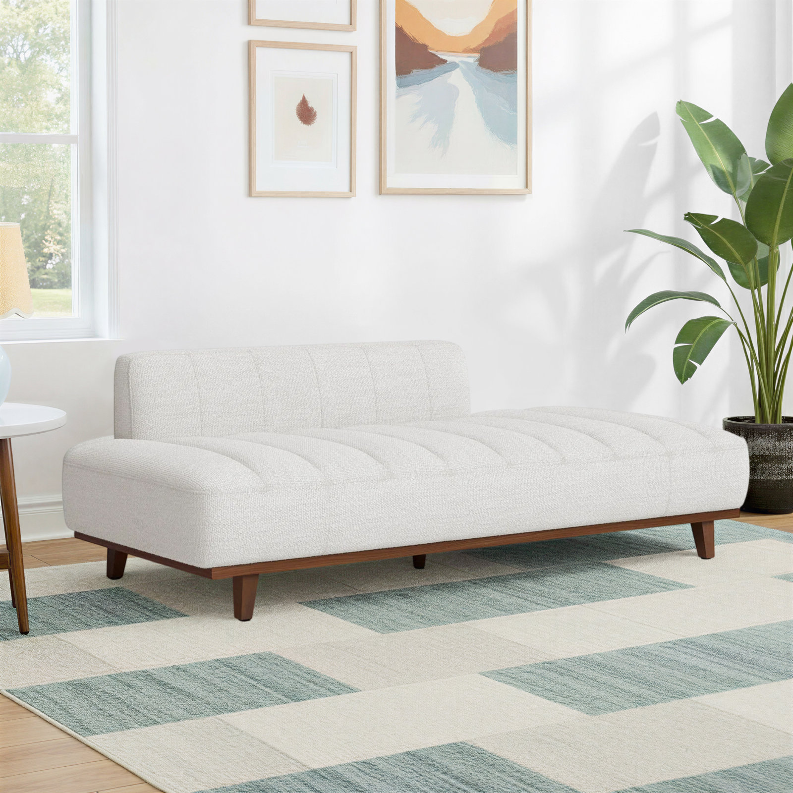 Novi Upholstered Daybed, Merino Pearl Performance Tweed