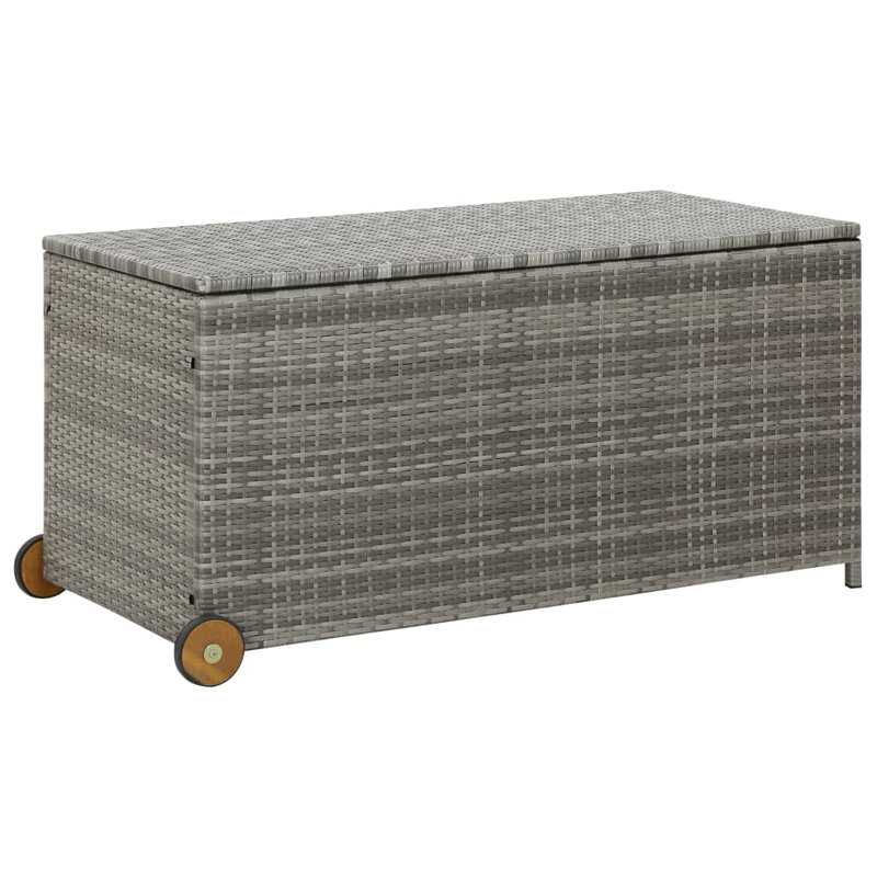 Latitude Run® Garden Storage Box Black 51.2"X25.6"X45.3" Poly Rattan, Grey