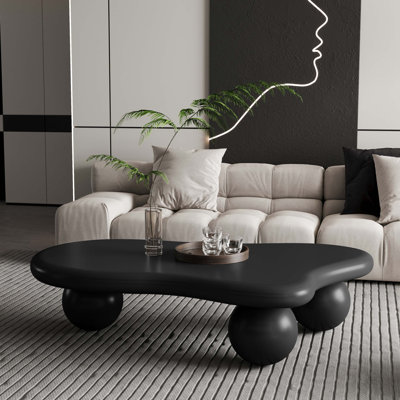 Cloud Shaped Coffee Table With 3 Ball Legs For Living Room