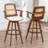 Clero Swivel Faux Leather Counter Stools With Rattan Back-1898968624-1898968626