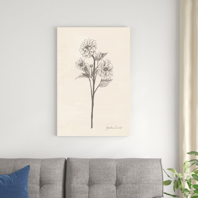 " Garden Zinnias I ", 36" H x 24" W x 1" D