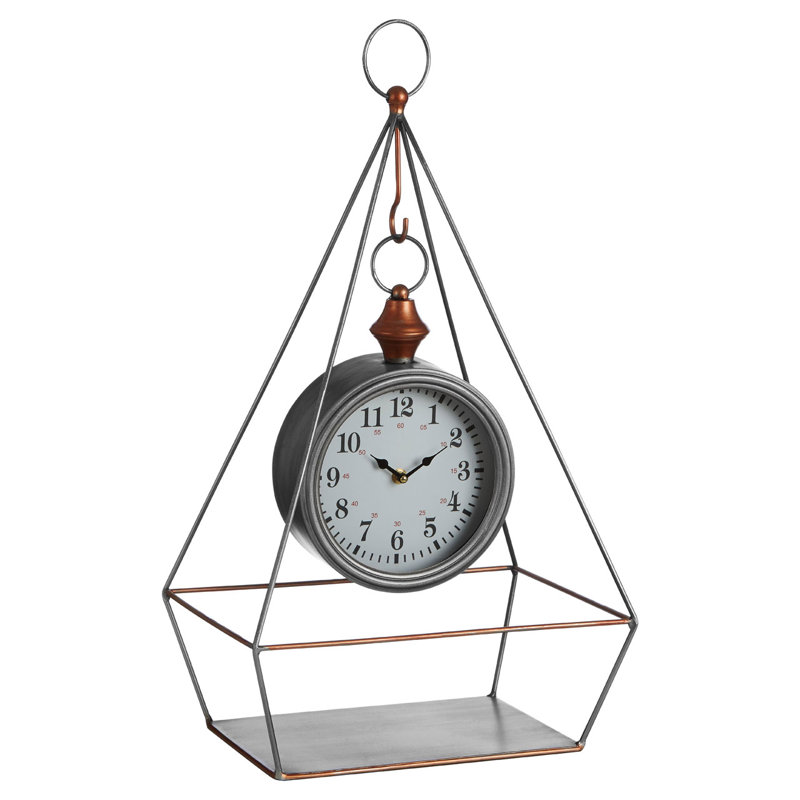 Metal Mechanical Tabletop Clock in Silver