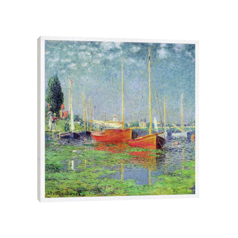 Argenteuil, C.1872-5 by Claude Monet - Painting on Canvas, 93.98 cm H x 93.98 cm W, White Floater Framed