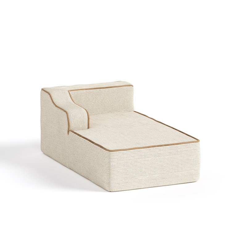 Chaise longue beige avec 2 coussins, Beige