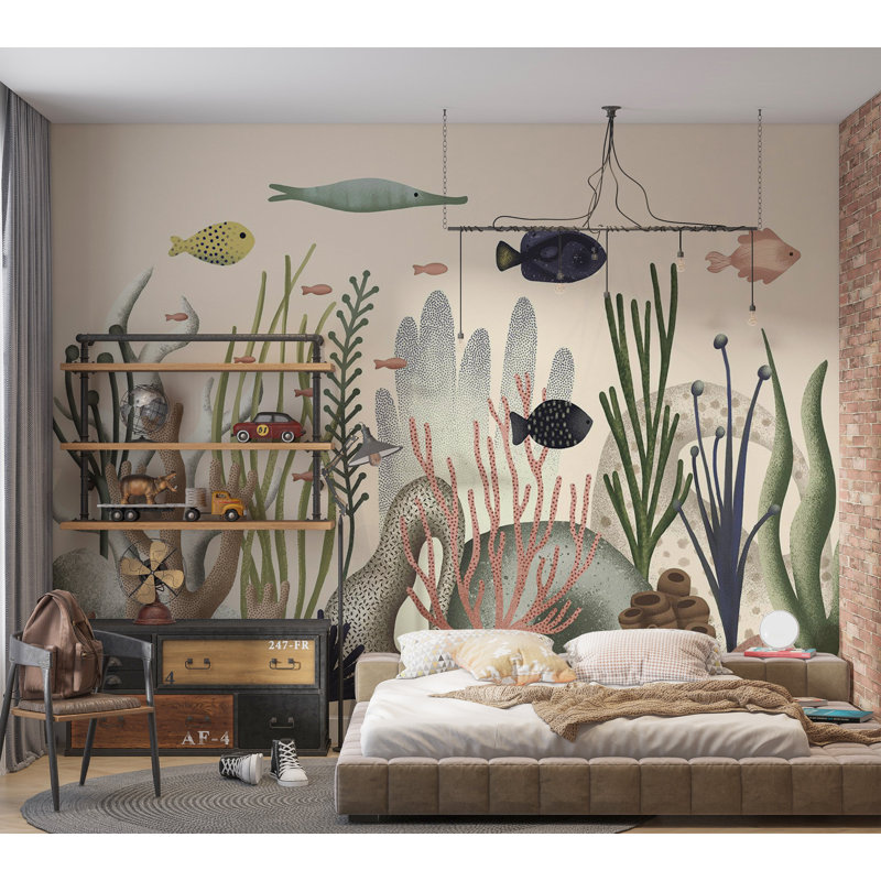 Papier peint pour enfants - Monde sous-marin, L 118 po x L 82 po