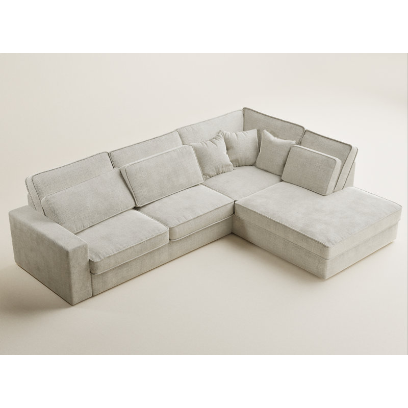 5 Seater Corner Sofa , Right Hand Facing, Beige/Grey