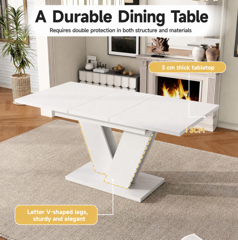 160.01 cm Extendable Dining Table