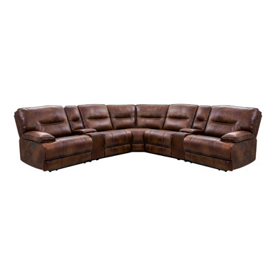 Kettwig Upholstered Power Reclining L-Shaped Sectional Symmetrical