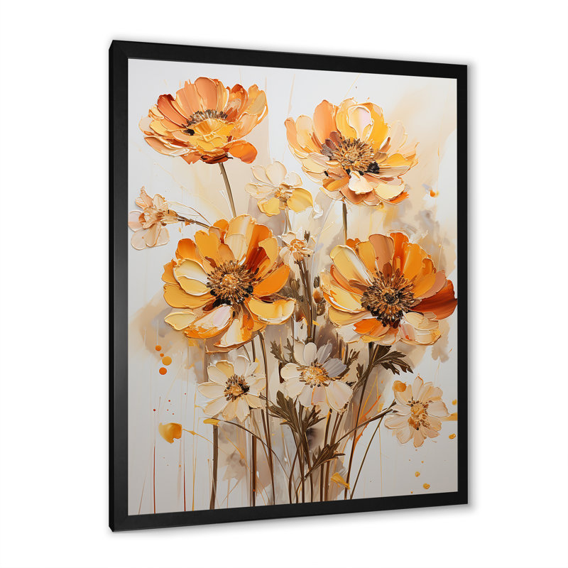 Buttercups sépia - reproduction d'art mural Buttercups, Cadre photo noir, H 20 po x l 12 po x P 1 po