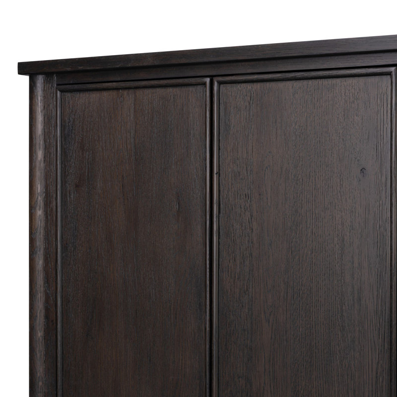 Bari Wide Cabinet, Smoked Black Resawn Oak