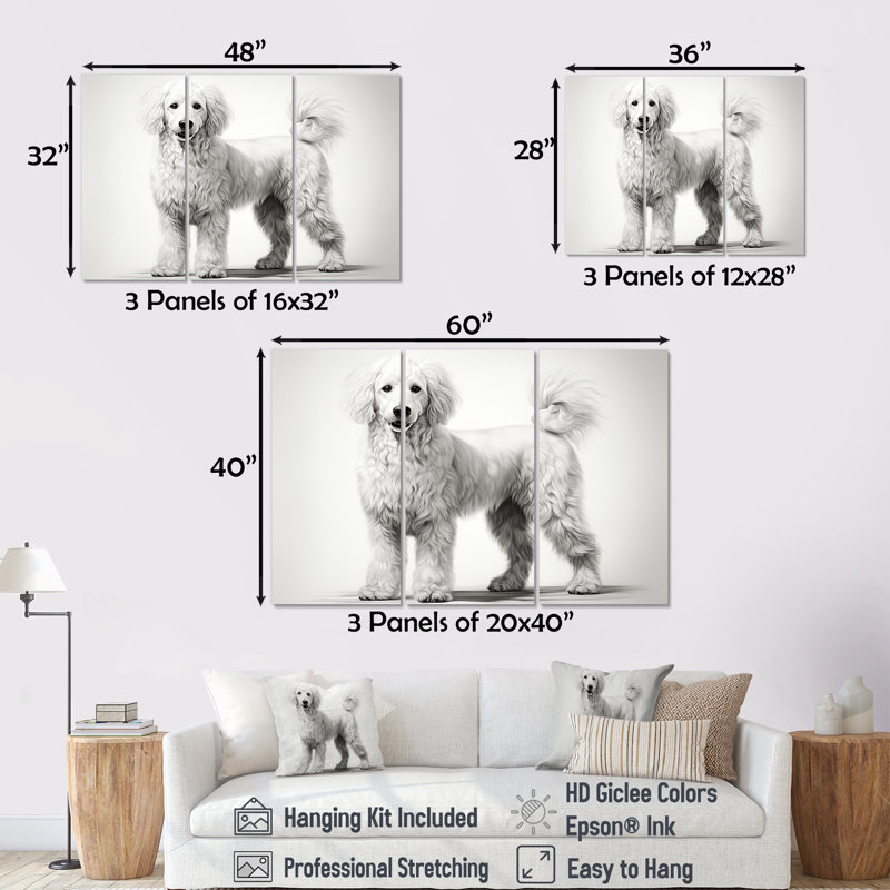 Ensemble de décorations murales Poodle Pizazz I, H 40 po x l 60 po