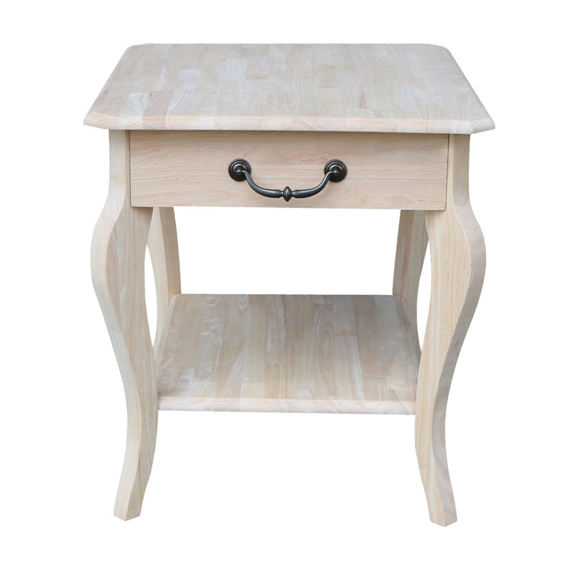 Maretti Solid Wood End Table with Storage