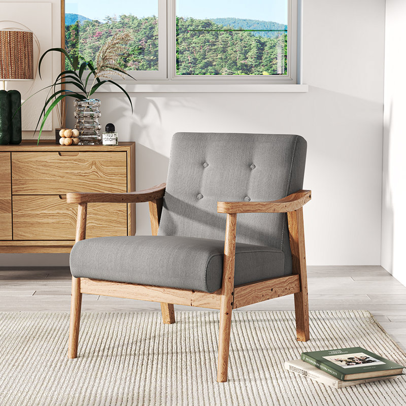 Courtney Upholstered Armchair, Grey