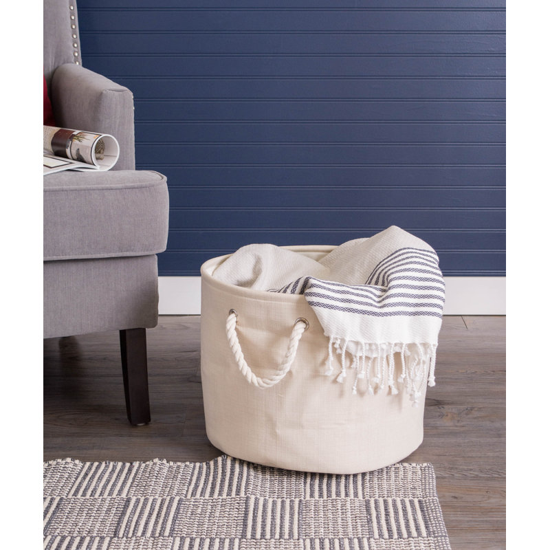 Red Barrel Studio Aona Fabric Bin, 12" H x 10" W x 16" D Cream, Cream