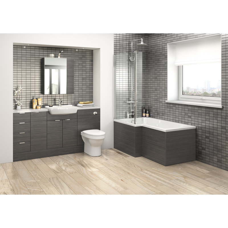 Shower Bath End Panel, Hacienda Black