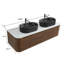 Meuble-lavabo cannelé avec armoire de rangement et tiroirs Avalon-133010637