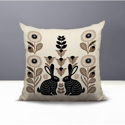 Lexa Rabbit Reversible Indoor/Outdoor Square Pillow