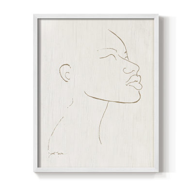 Portrait S croquis I, reproduction encadrée - bois massif