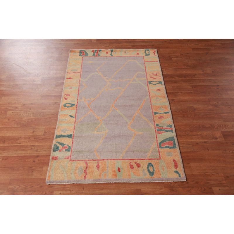 Tapis en laine pastel lilas Oushak 3 x 5