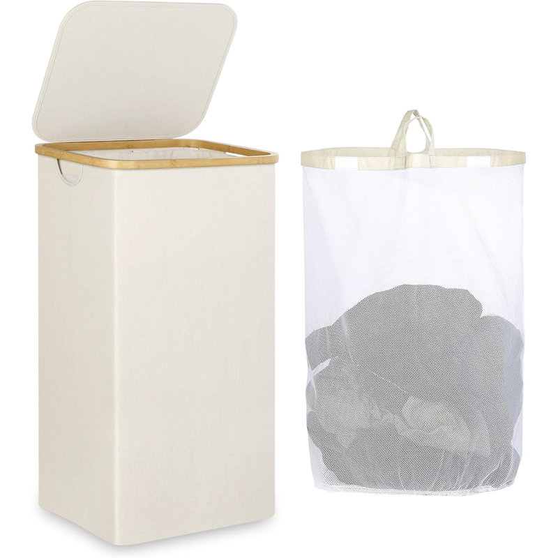 Laundry Hamper With Lid, 110L Large Laundry Hamper With Handle And Lid, Collapsible Clothes Basket Organizer With Removable Inner Bag For Clothes Toys Towels