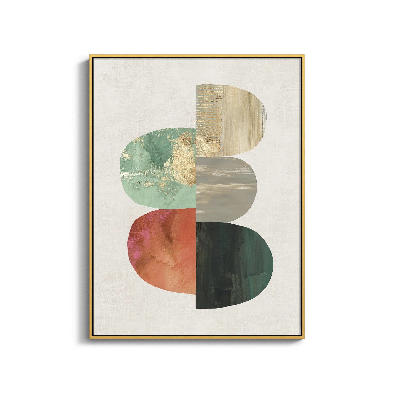 Evolving Energy I - Painting Print, Picture Framed Canvas, 41.5" H x 31.5" W, Gold
