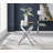 7-Piece Metal and Glass Dining Table Set with 6 Faux Leather Upholstered Chairs and Rectangular Table-464334963