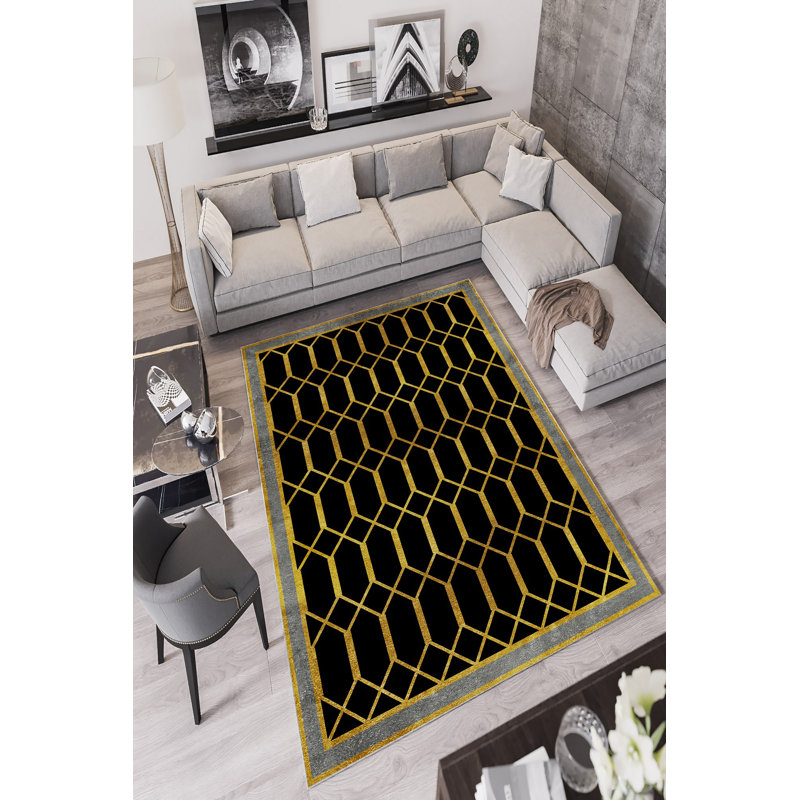 Eco-Friendly Black Carpet (23.6 x 39.4 inches), 100% Polyester, 650 g/m² | Antibacterial, Non-Slip PVC Dot Underside, 0.2 in Pile Height | Machine Washable, Perfect for Home & Office Use, Durable & Stylish Design
