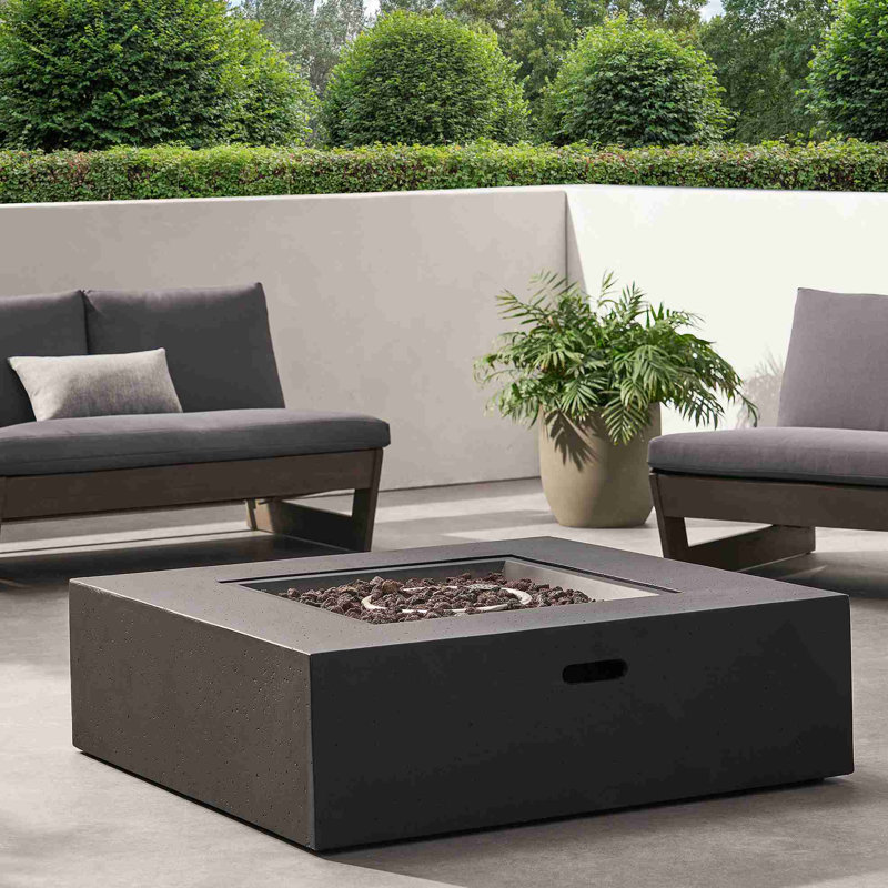 RÉSERVOIR DE TABLE DE FIRE CARRE 50000 BTU À L'EXTÉRIEUR (couvercle de réservoir non inclus), Gris foncé