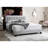 Contemporary Full Size Bed With Gray Wool Upholstery, Channel Tufting And Built-In Led Lights, Platform Setup Upholstered Headboard Structure