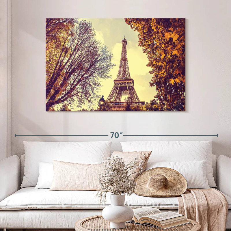 Tour Eiffel Ravi en automne, H 32 po x l 48 po