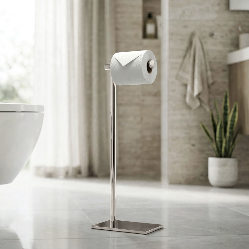 Porte-papier hygiénique sur pied Latitude II, Nickel poli